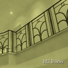 Rampe d escalier en fer forgé contemporain modèle Art Déco III