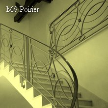 Rampe d escalier en fer forgé décoratif modèle Art Déco Bronze