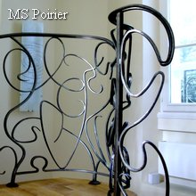 Rampe d escalier en fer forgé moderne modèle Art Nouveau